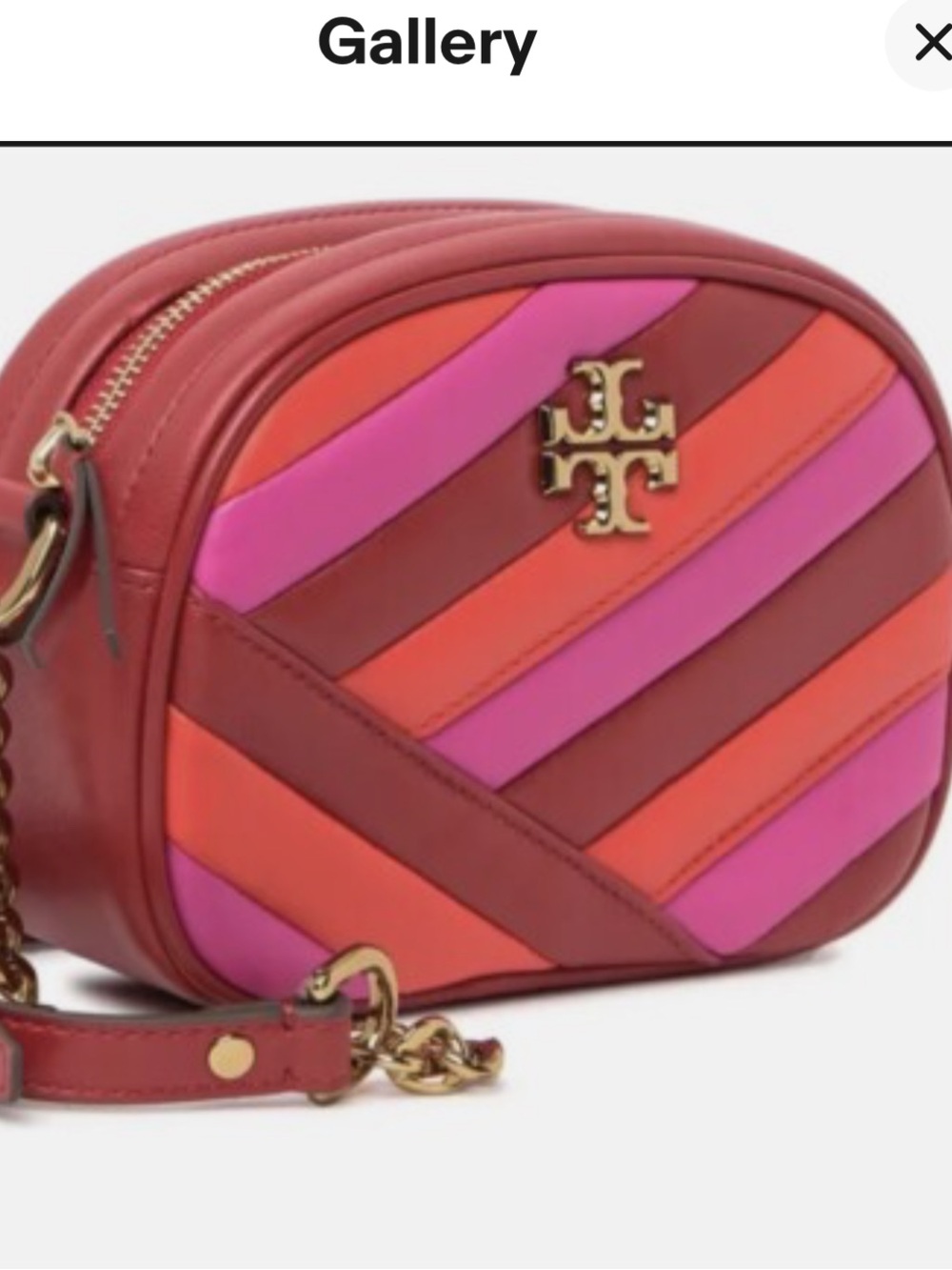 Tory Burch Kira Chevron Colorblock Small Leather Camera Bag